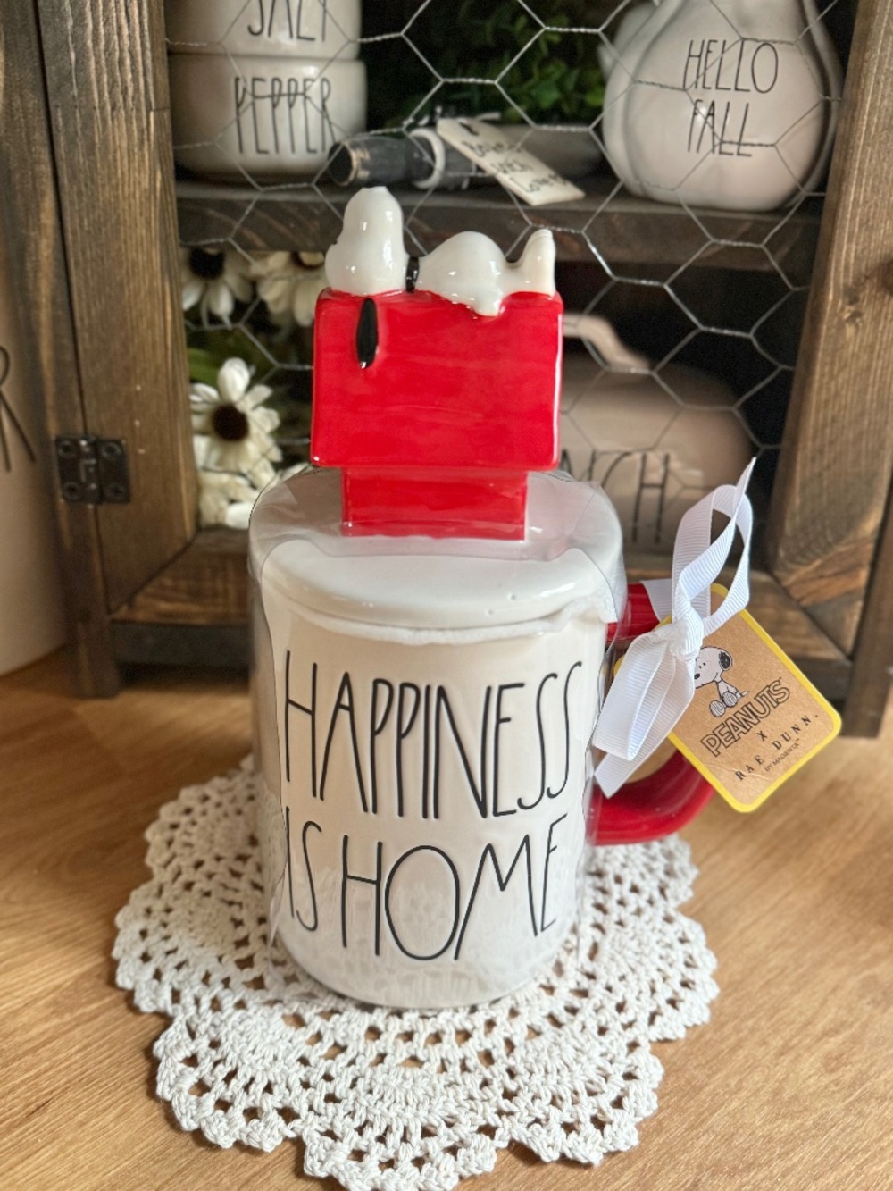 Rae Dunn Peanuts Happiness Is Home Snoopy Mug